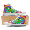 Good Vibes Only Quote Trippy Psychedelic Print White High Top Shoes-grizzshop