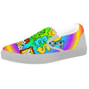 Good Vibes Only Quote Trippy Psychedelic Print White Slip On Shoes-grizzshop