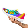 Good Vibes Only Quote Trippy Psychedelic Print White Sneaker-grizzshop