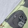 Gorilla Banana Pattern Print Blanket-grizzshop