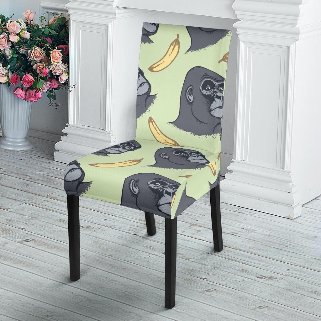 Gorilla Banana Pattern Print Chair Cover-grizzshop