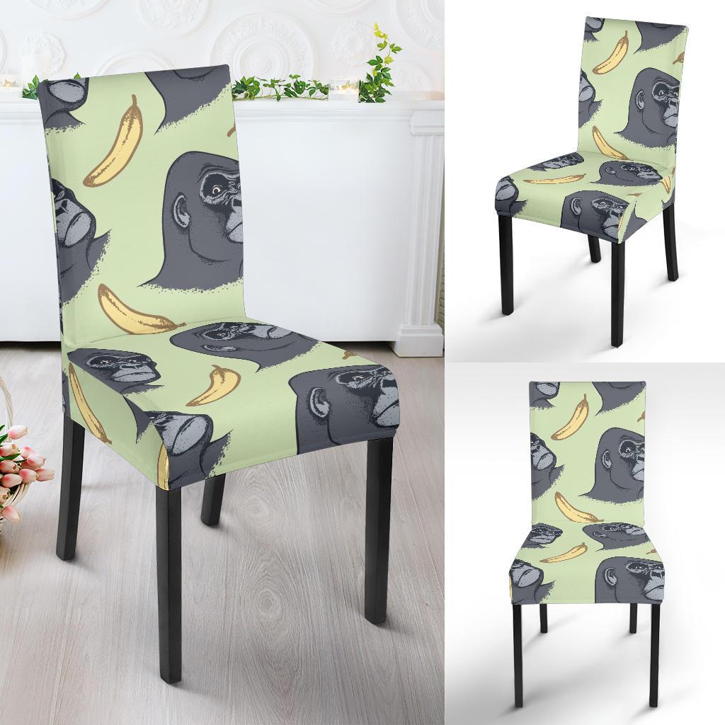 Gorilla Banana Pattern Print Chair Cover-grizzshop