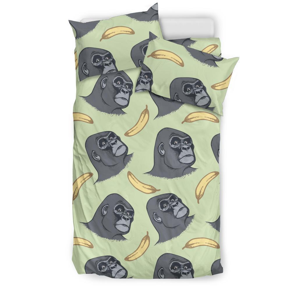 Gorilla Banana Pattern Print Duvet Cover Bedding Set-grizzshop