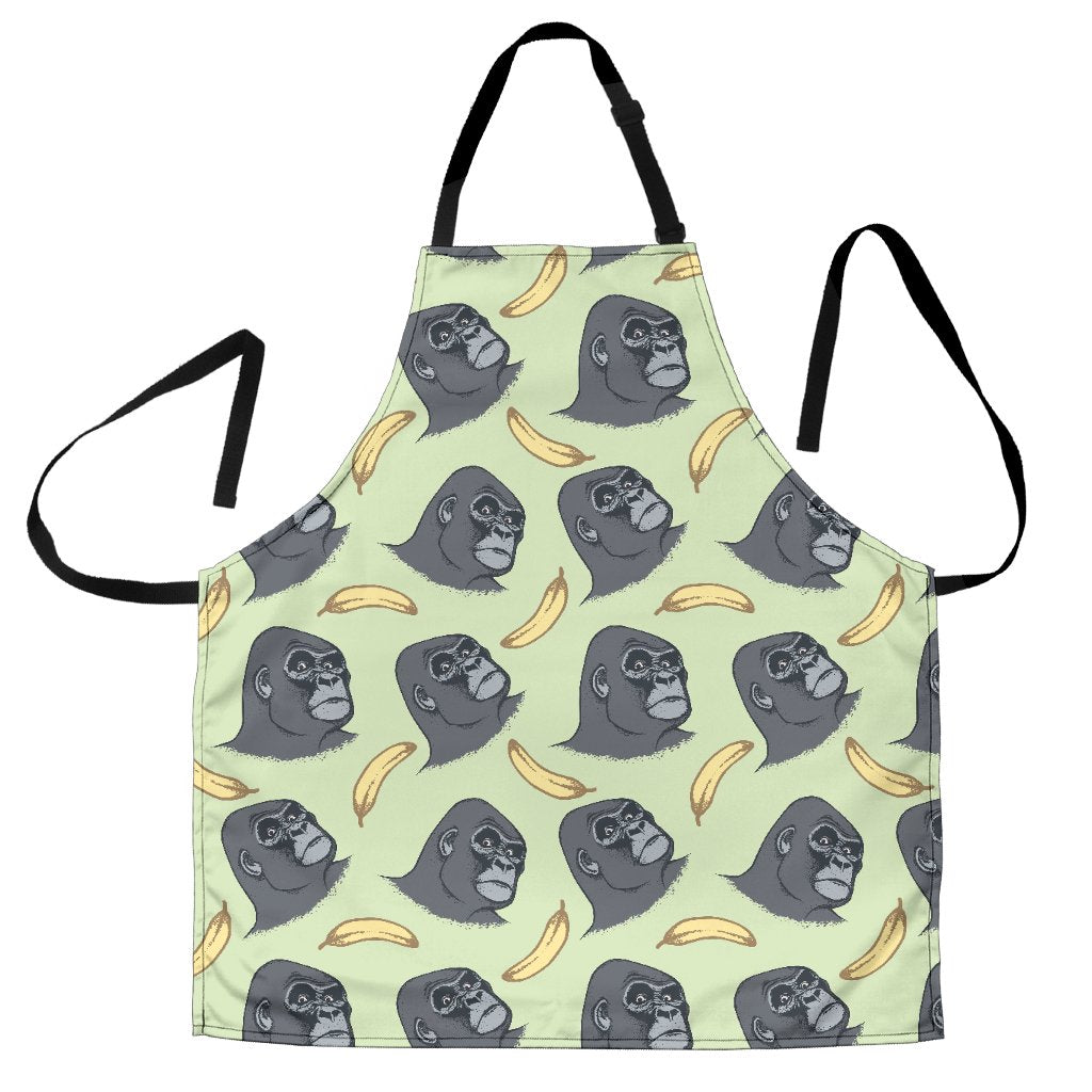 Gorilla Banana Pattern Print Women's Apron-grizzshop