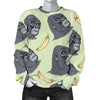 Gorilla Banana Pattern Print Women's Sweatshirt-grizzshop