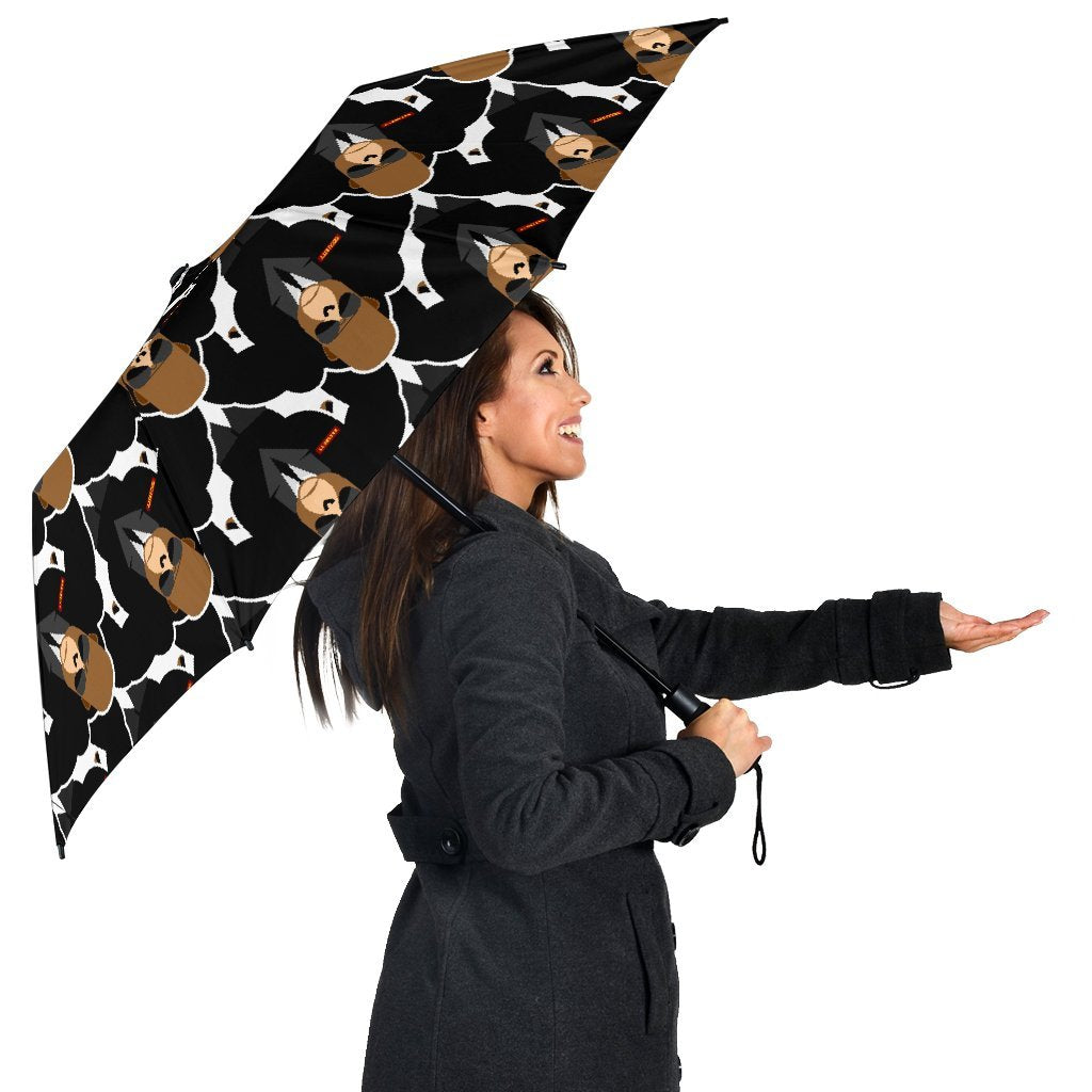Gorilla Bodyguard Pattern Print Automatic Foldable Umbrella-grizzshop