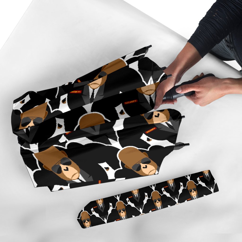 Gorilla Bodyguard Pattern Print Automatic Foldable Umbrella-grizzshop