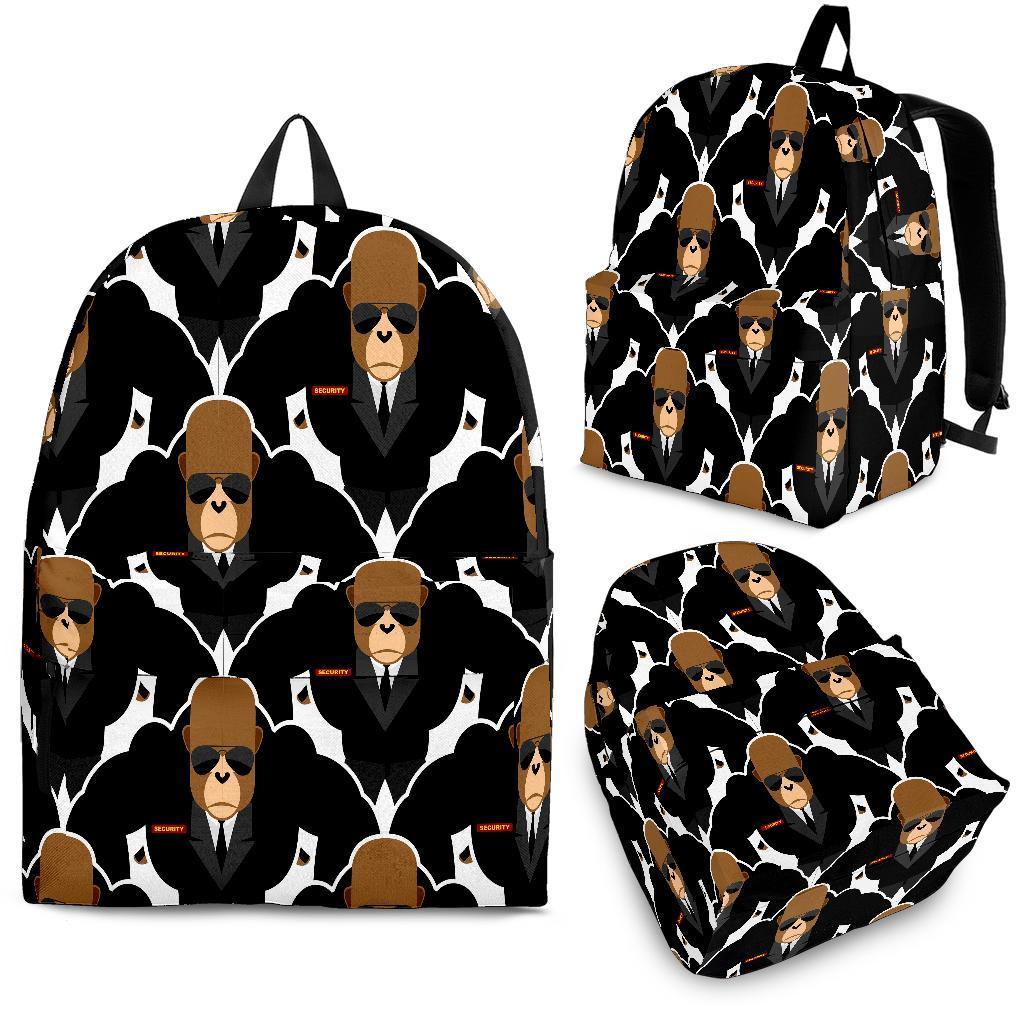 Gorilla Bodyguard Pattern Print Backpack-grizzshop