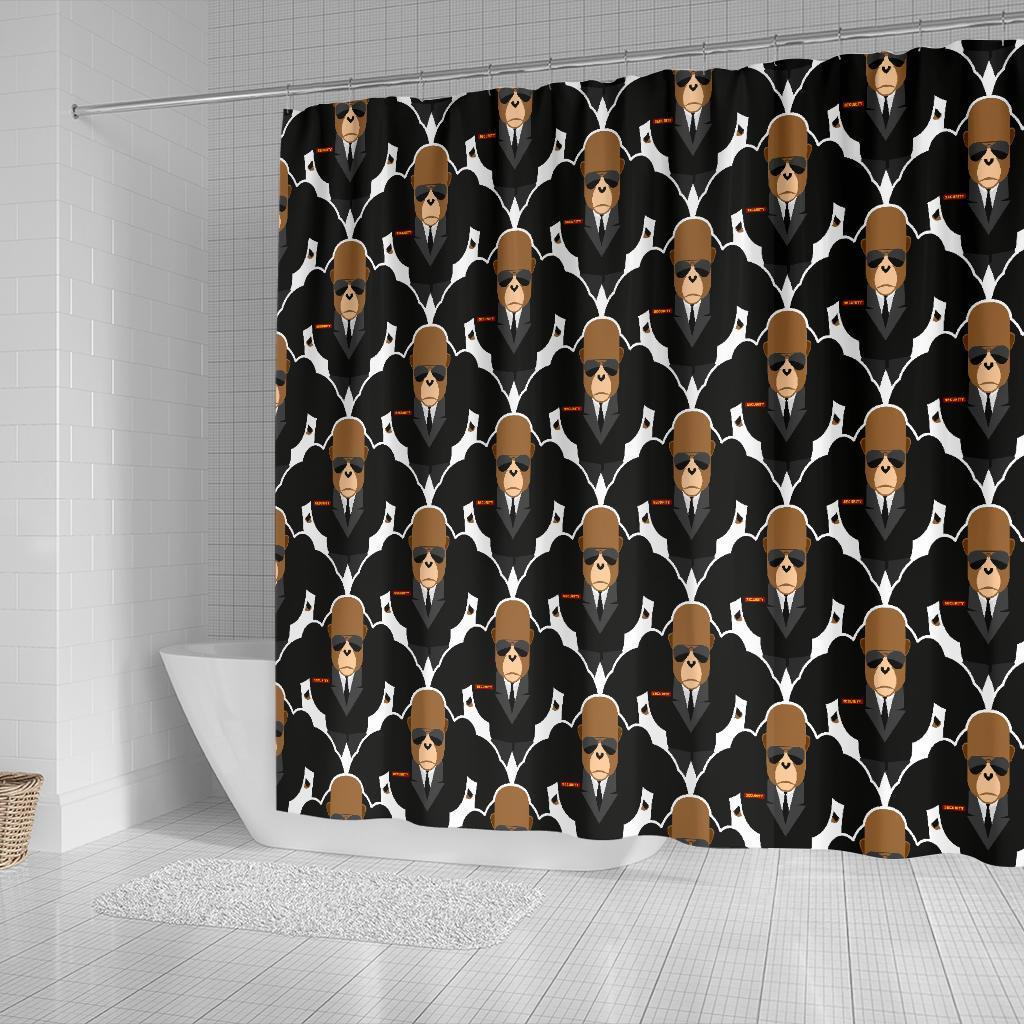 Gorilla Bodyguard Pattern Print Bathroom Shower Curtain-grizzshop