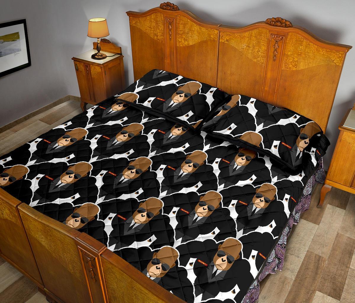 Gorilla Bodyguard Pattern Print Bed Set Quilt-grizzshop