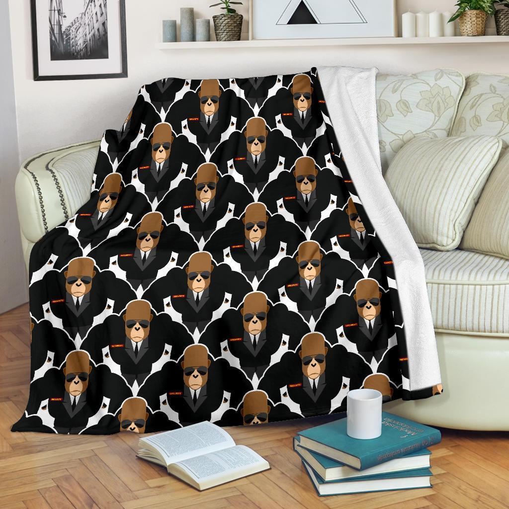 Gorilla Bodyguard Pattern Print Blanket-grizzshop