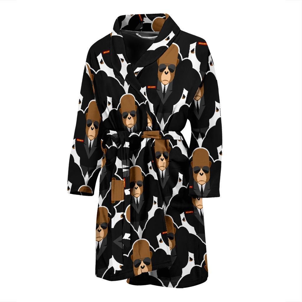 Gorilla Bodyguard Pattern Print Men Long Robe-grizzshop