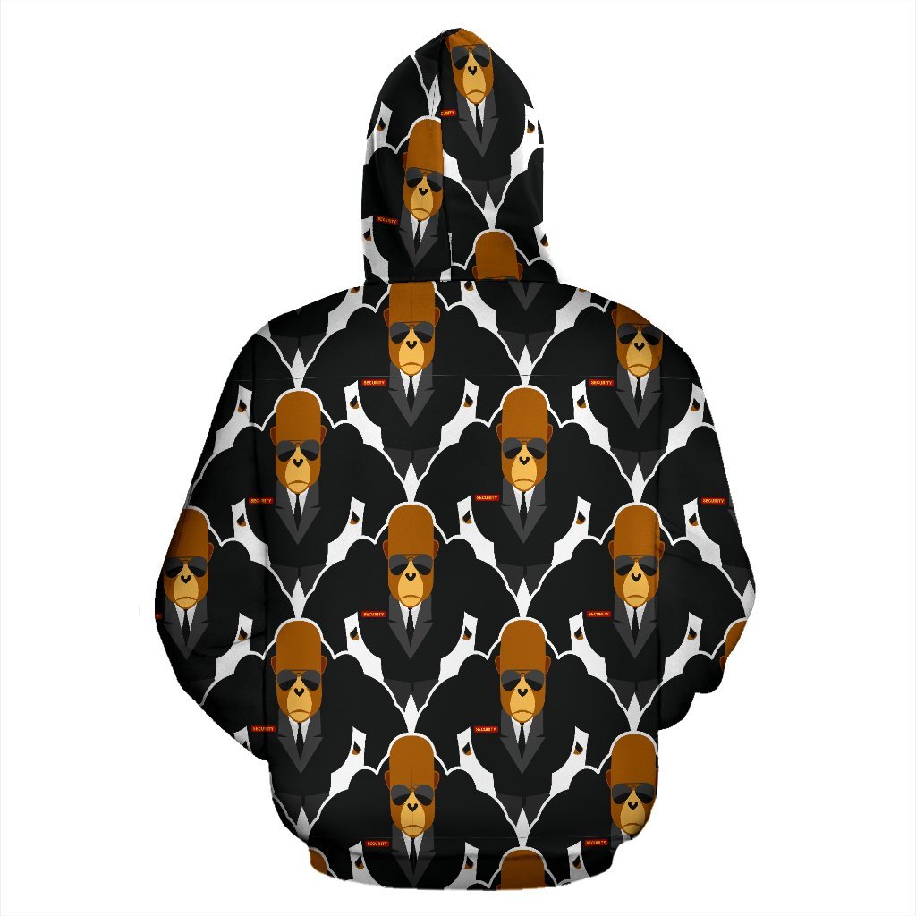 Gorilla Bodyguard Pattern Print Men Women Pullover Hoodie-grizzshop