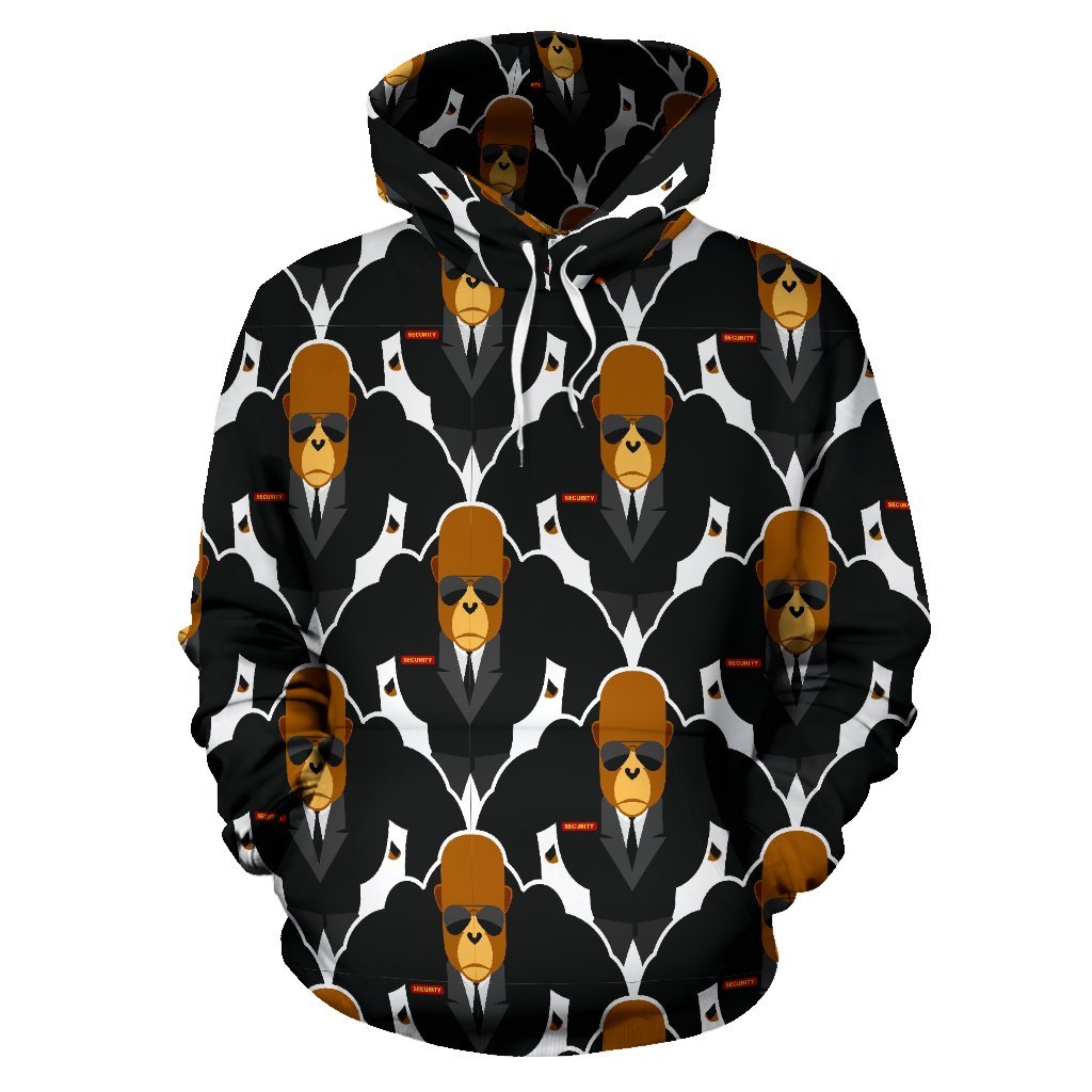 Gorilla Bodyguard Pattern Print Men Women Pullover Hoodie-grizzshop