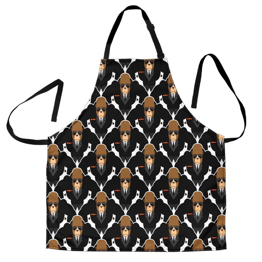 Gorilla Bodyguard Pattern Print Men's Apron-grizzshop