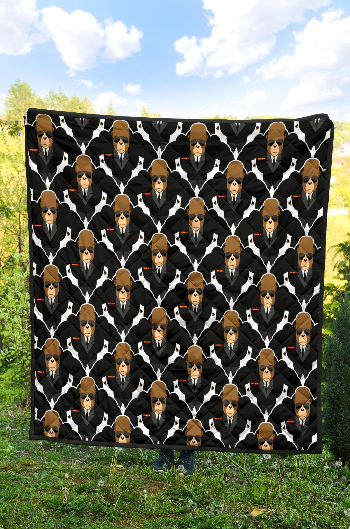 Gorilla Bodyguard Pattern Print Quilt-grizzshop