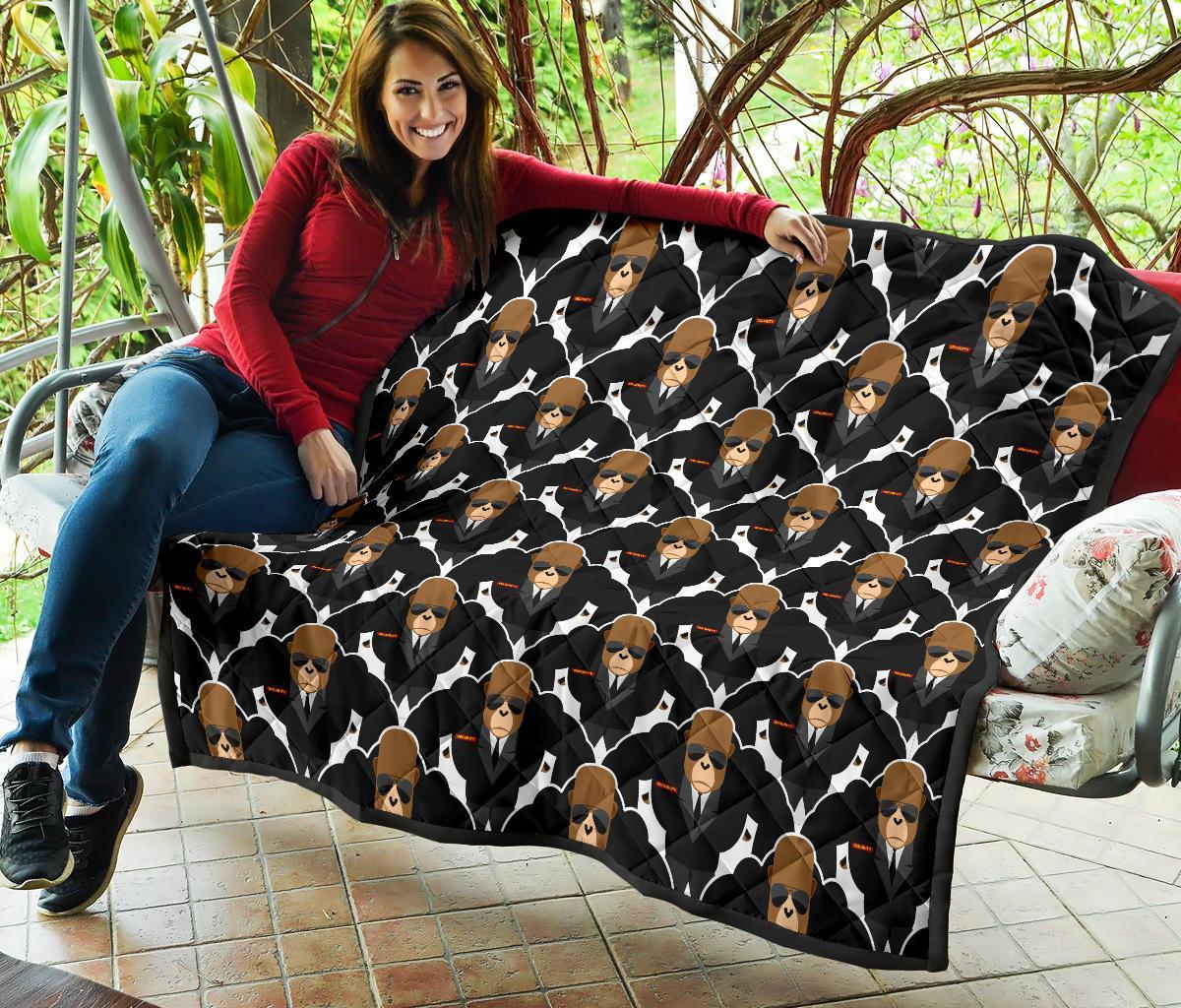 Gorilla Bodyguard Pattern Print Quilt-grizzshop