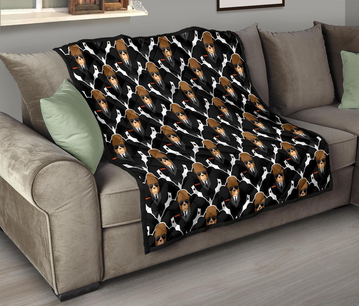 Gorilla Bodyguard Pattern Print Quilt-grizzshop