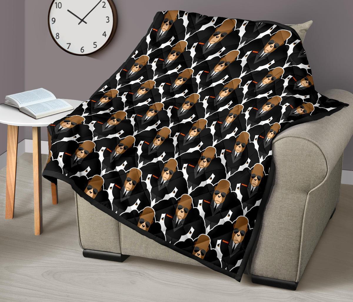 Gorilla Bodyguard Pattern Print Quilt-grizzshop