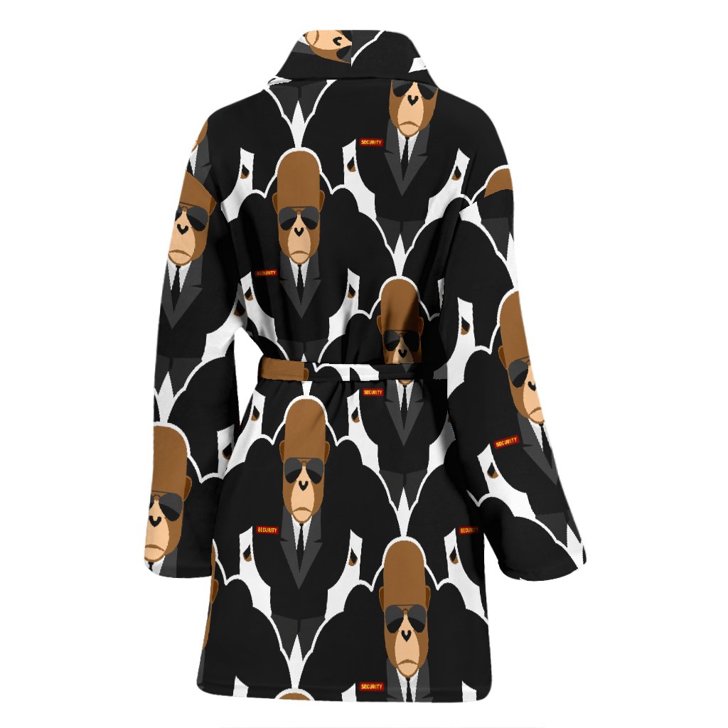 Gorilla Bodyguard Pattern Print Women Long Robe-grizzshop