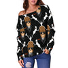 Gorilla Bodyguard Pattern Print Women Off Shoulder Sweatshirt-grizzshop