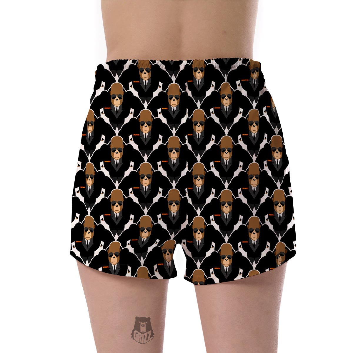 Gorilla Bodyguard Pattern Print Women's Shorts-grizzshop