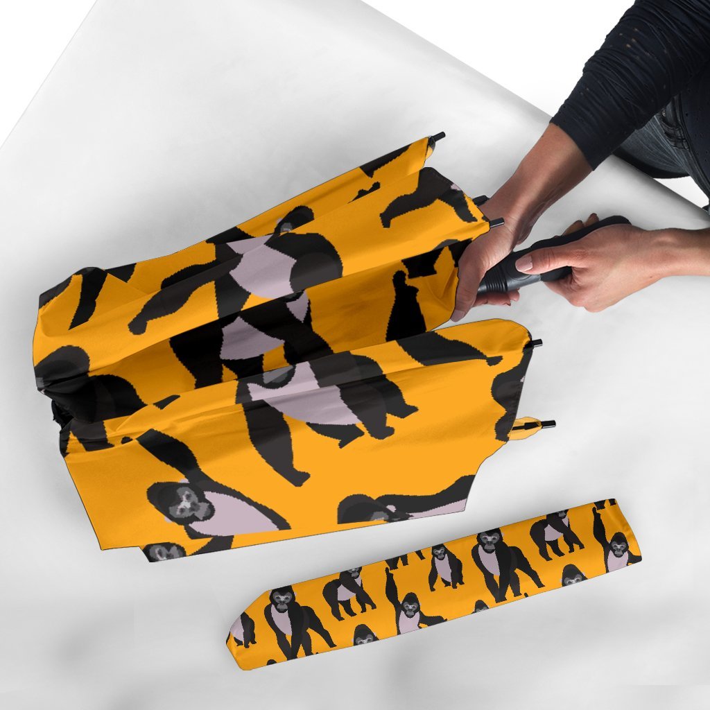 Gorilla Pattern Print Automatic Foldable Umbrella-grizzshop