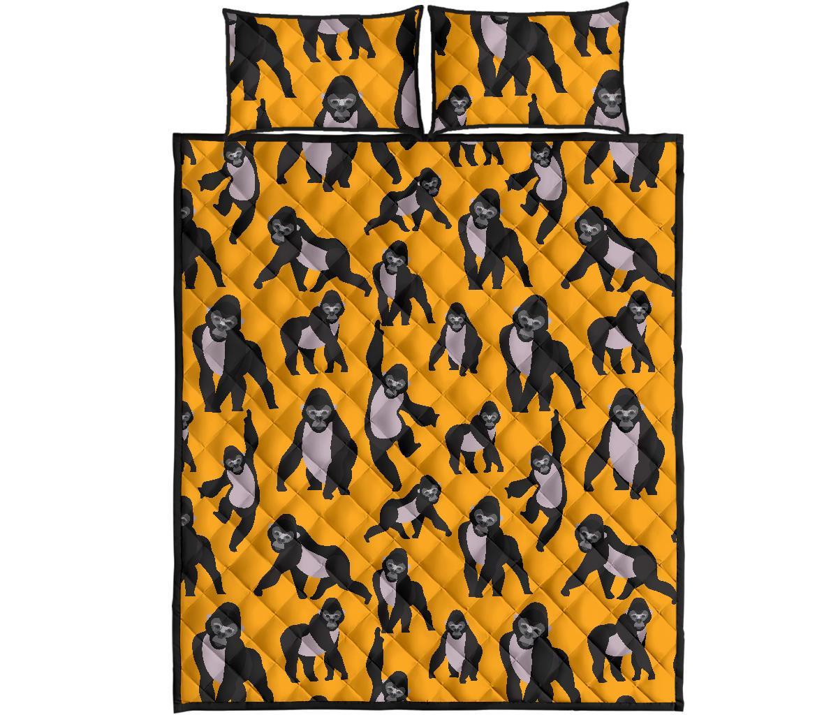 Gorilla Pattern Print Bed Set Quilt-grizzshop