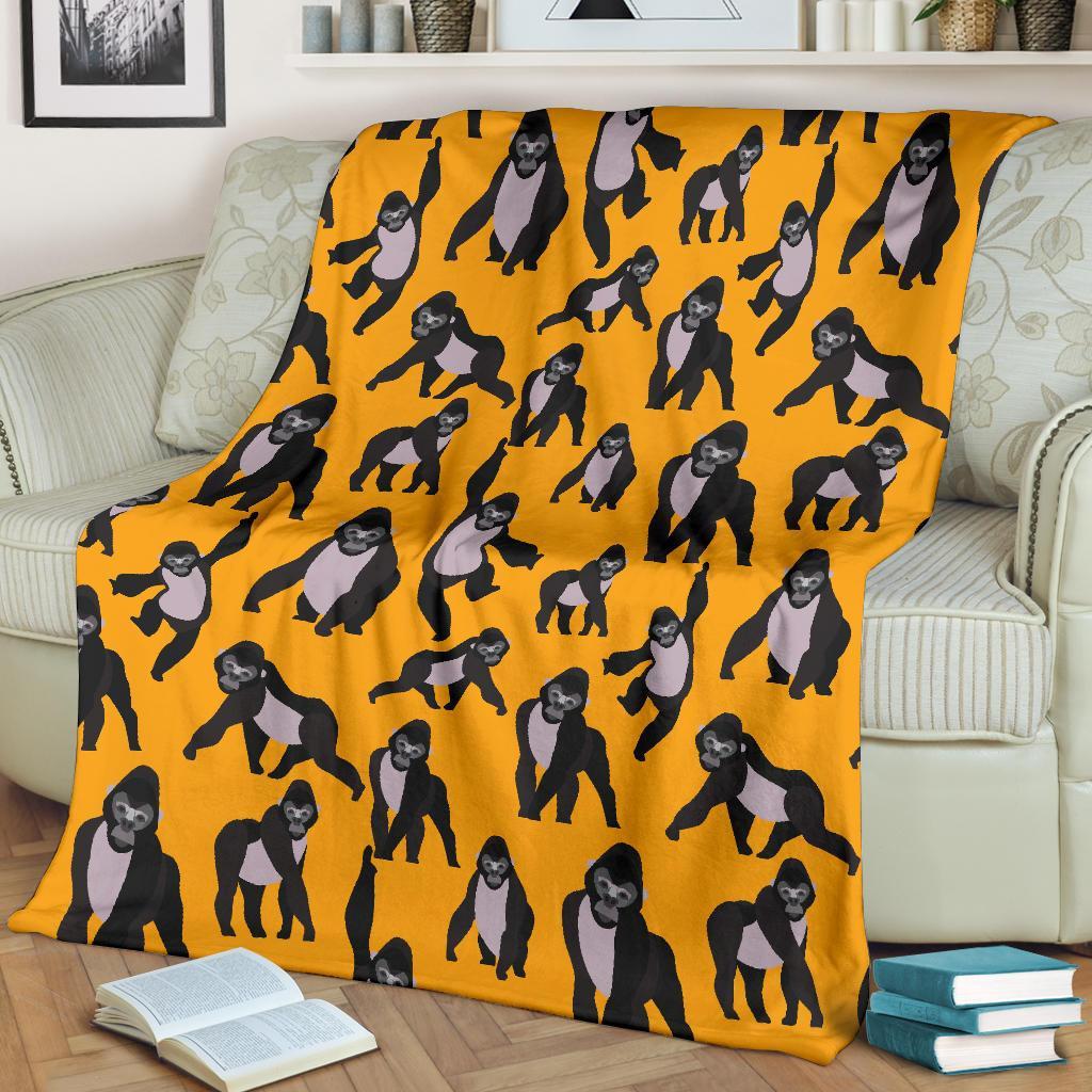 Gorilla Pattern Print Blanket-grizzshop