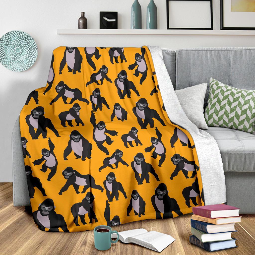 Gorilla Pattern Print Blanket-grizzshop