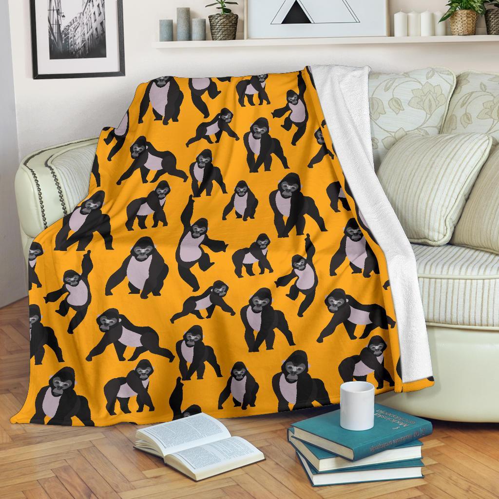 Gorilla Pattern Print Blanket-grizzshop