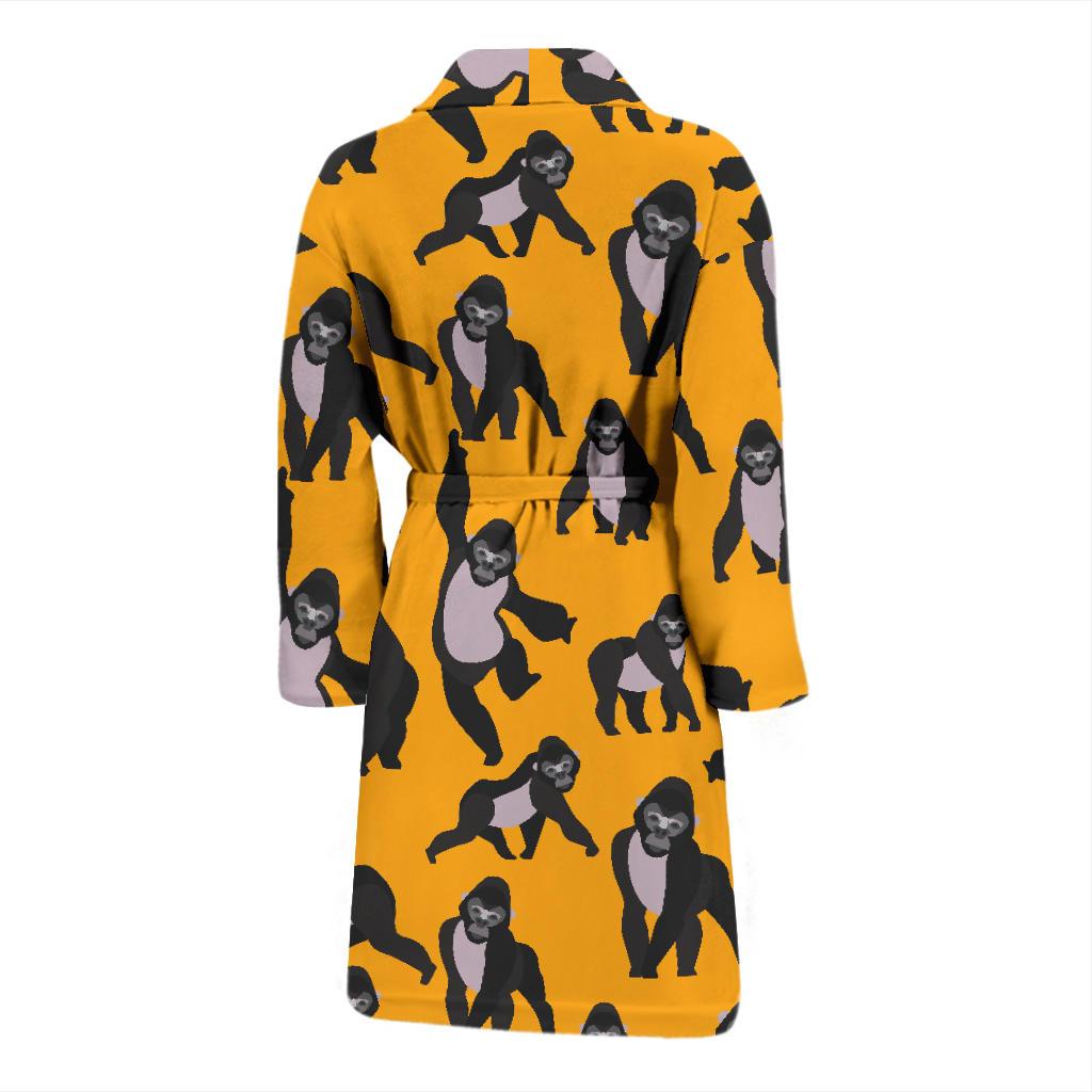 Gorilla Pattern Print Men Long Robe-grizzshop