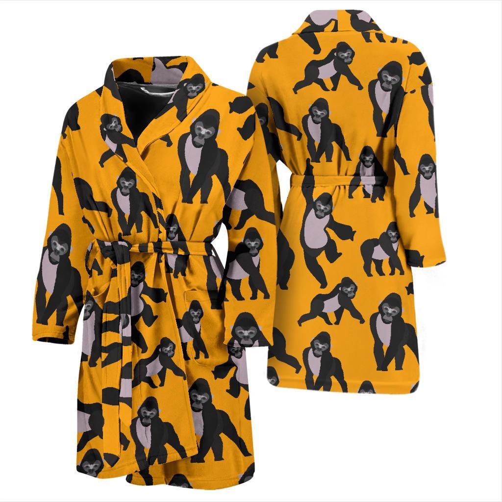 Gorilla Pattern Print Men Long Robe-grizzshop