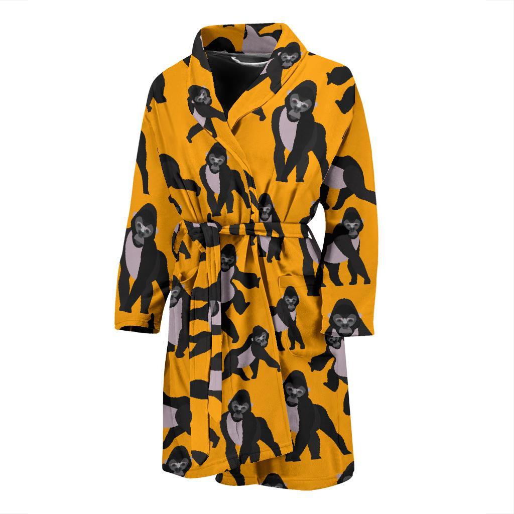 Gorilla Pattern Print Men Long Robe-grizzshop