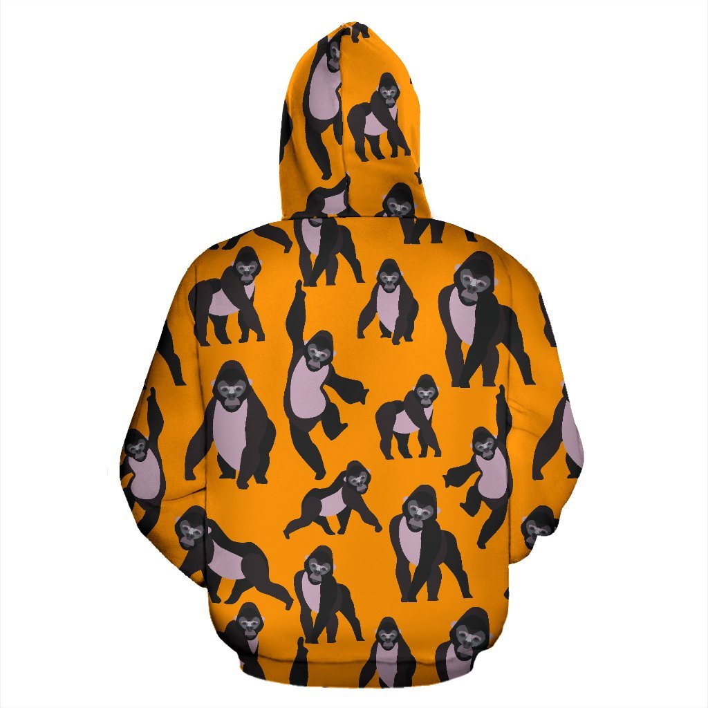 Gorilla Pattern Print Men Women Pullover Hoodie-grizzshop