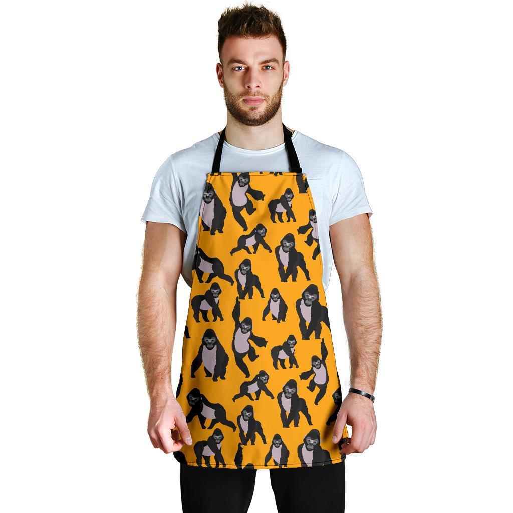 Gorilla Pattern Print Men's Apron-grizzshop