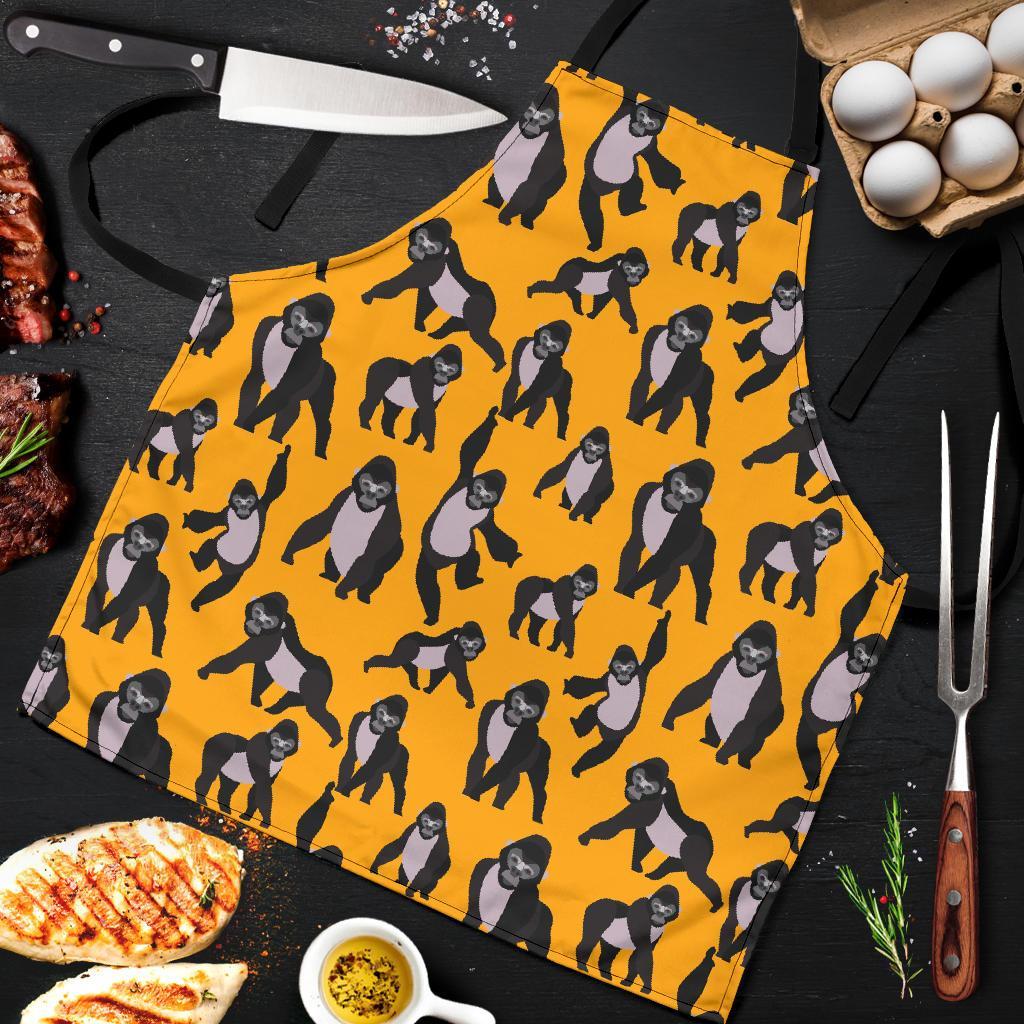 Gorilla Pattern Print Men's Apron-grizzshop