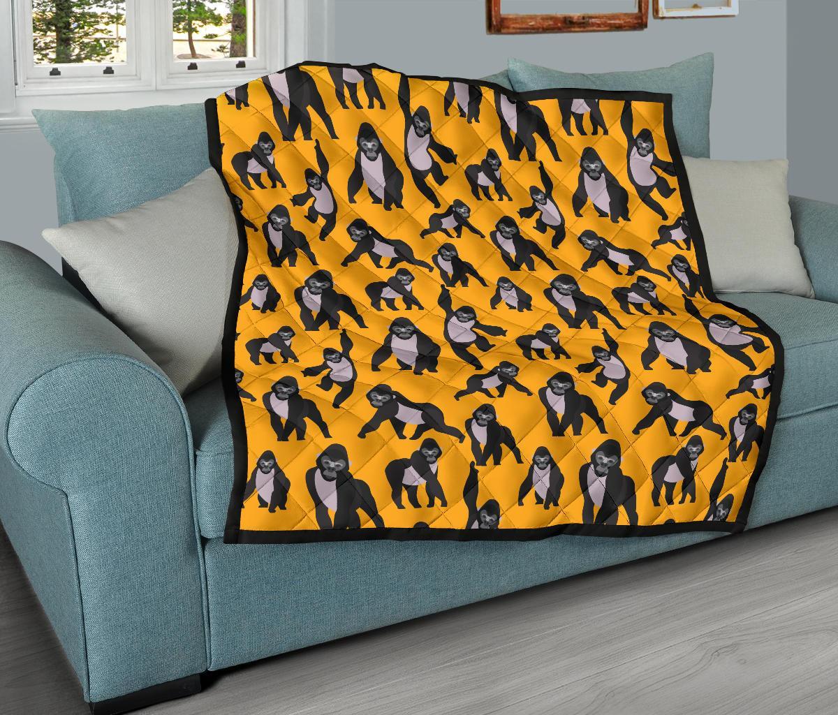 Gorilla Pattern Print Quilt-grizzshop