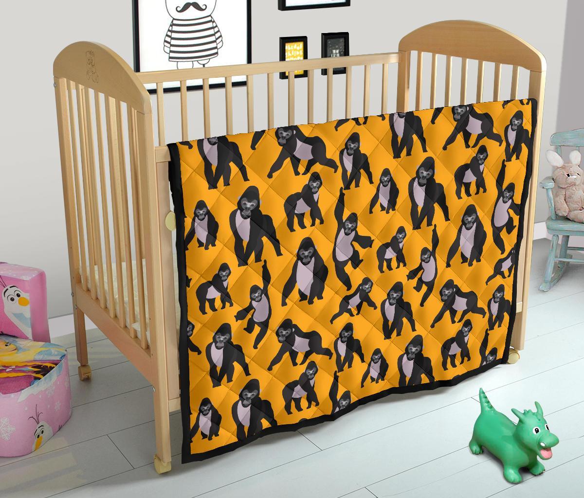 Gorilla Pattern Print Quilt-grizzshop