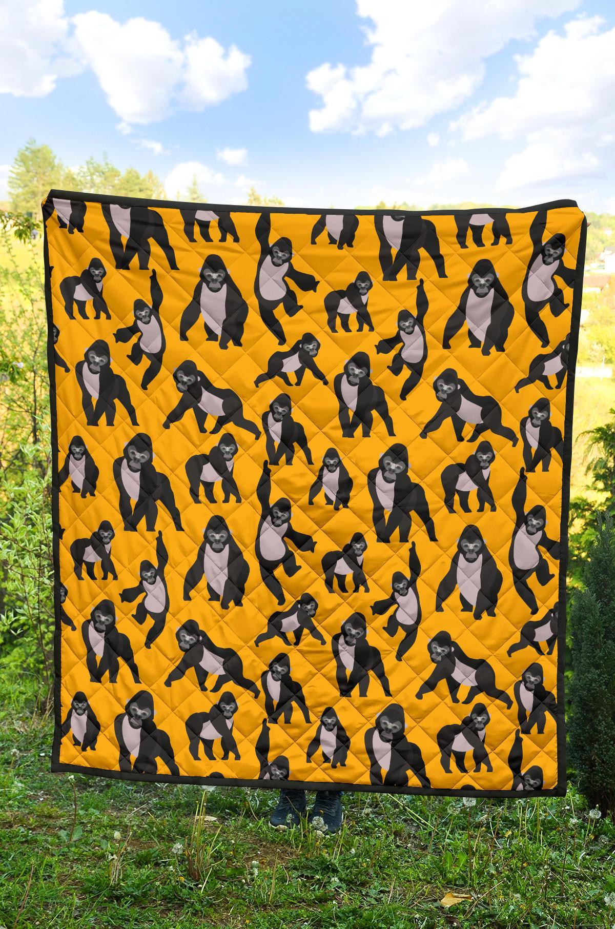 Gorilla Pattern Print Quilt-grizzshop