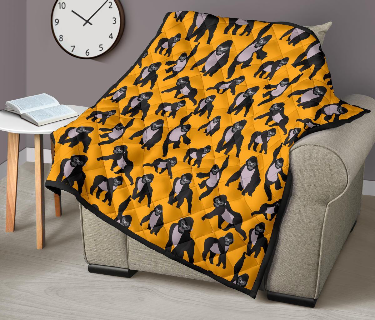 Gorilla Pattern Print Quilt-grizzshop