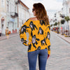 Gorilla Pattern Print Women Off Shoulder Sweatshirt-grizzshop