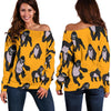 Gorilla Pattern Print Women Off Shoulder Sweatshirt-grizzshop