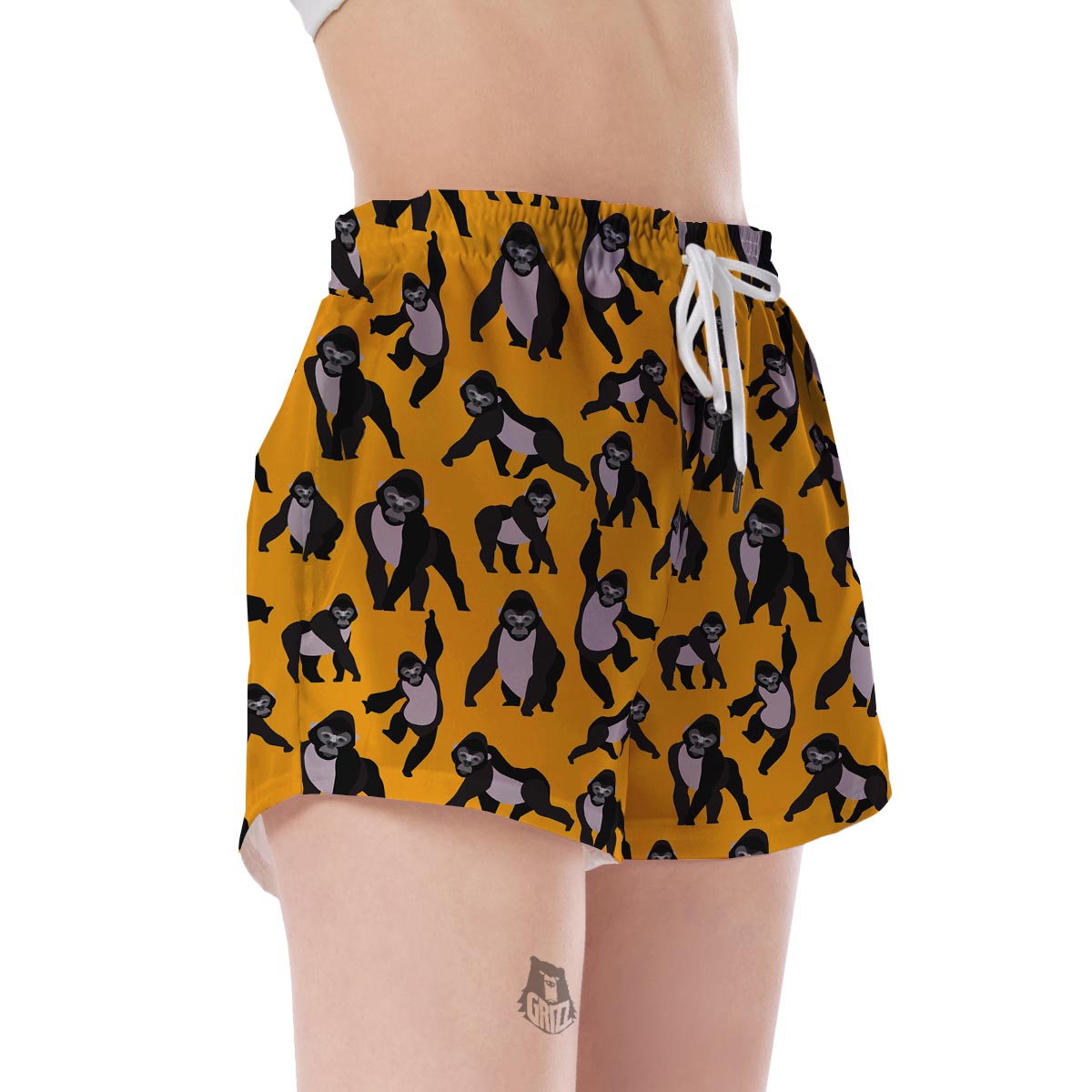 Gorilla Pattern Print Women's Shorts-grizzshop