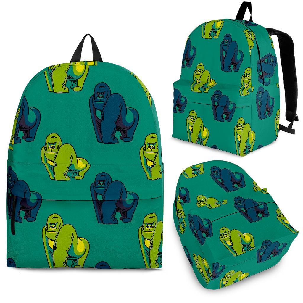 Gorilla Print Pattern Backpack-grizzshop