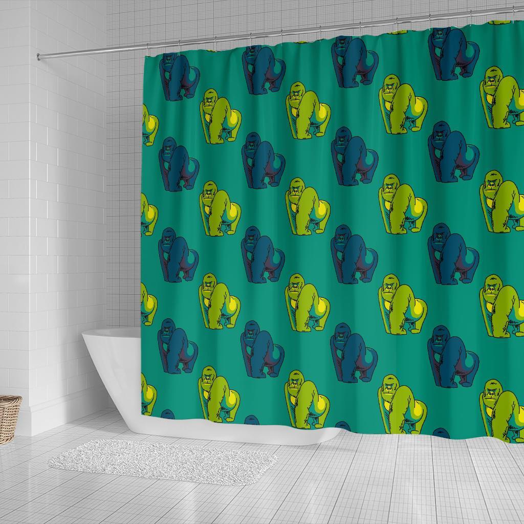 Gorilla Print Pattern Bathroom Shower Curtain-grizzshop