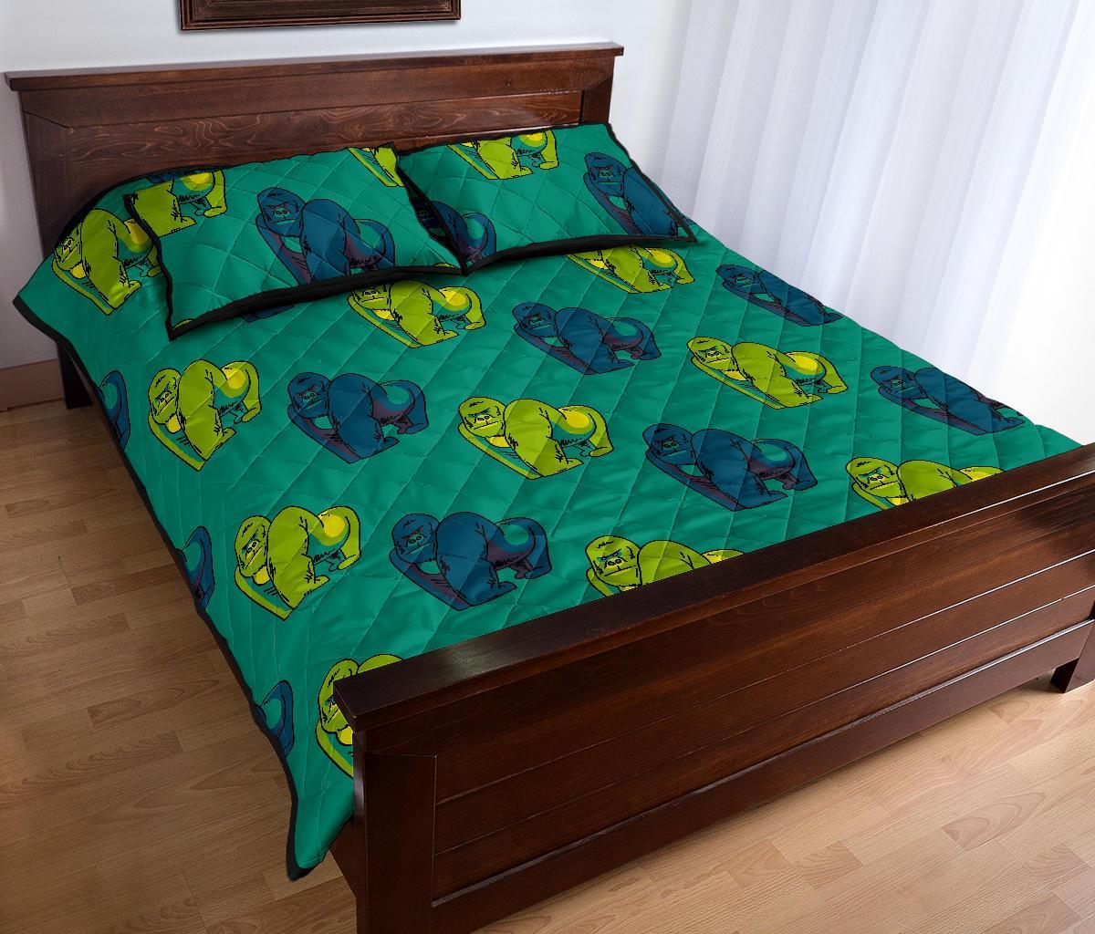 Gorilla Print Pattern Bed Set Quilt-grizzshop