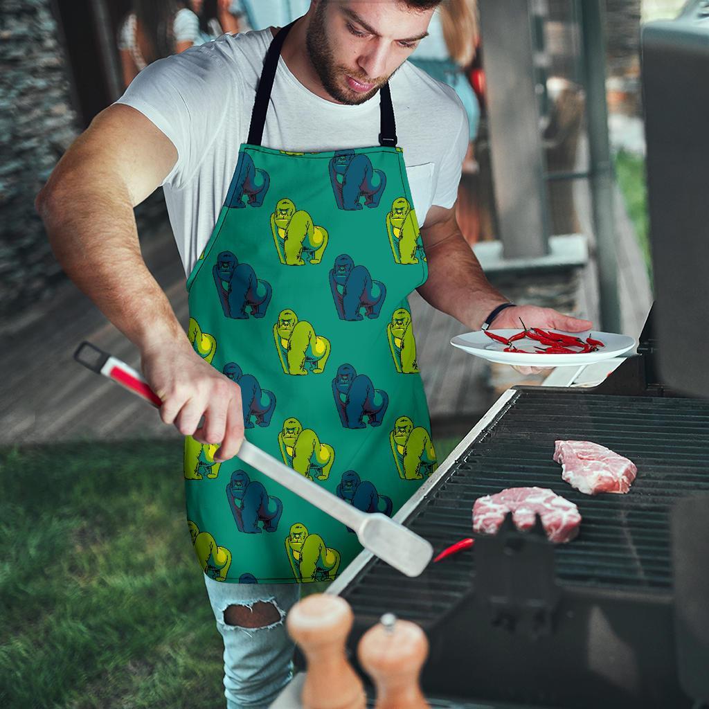 Gorilla Print Pattern Men's Apron-grizzshop