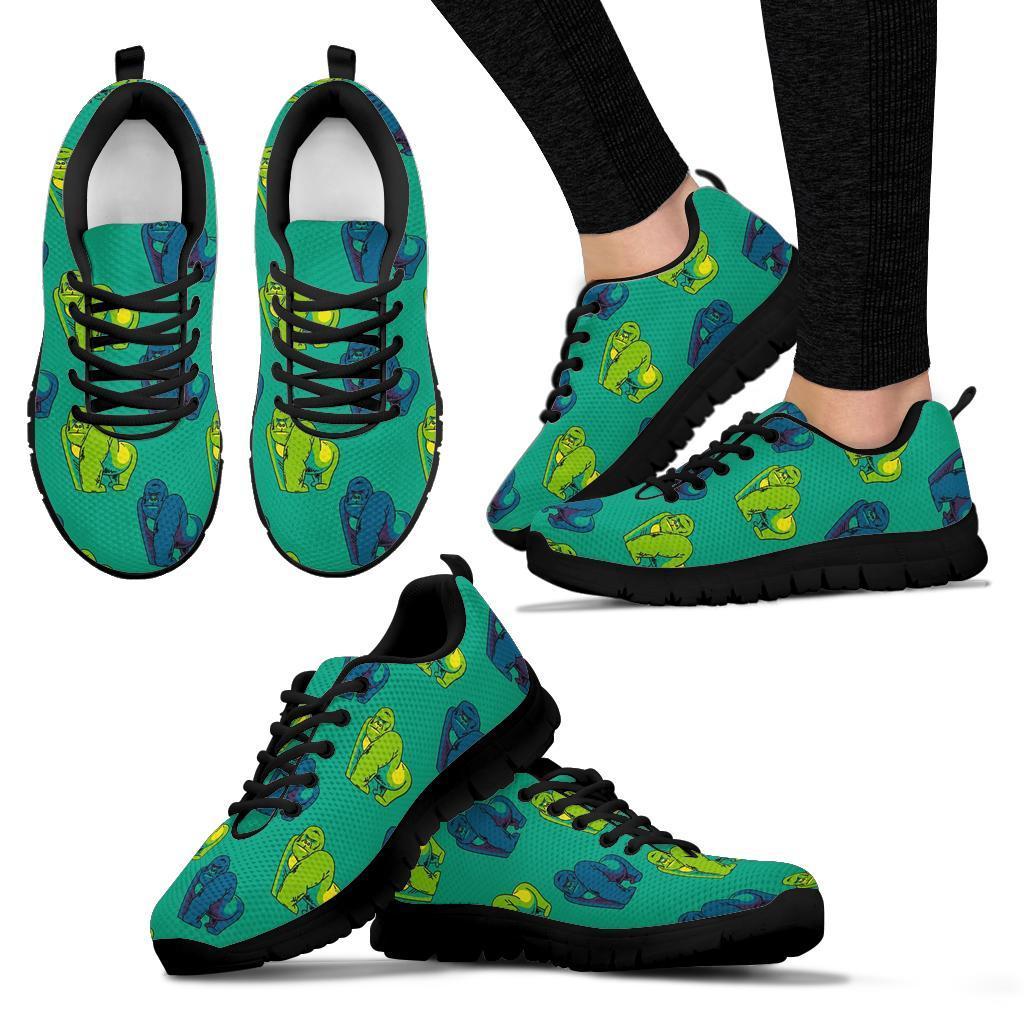 Gorilla Print Pattern Sneaker Shoes For Men Women-grizzshop