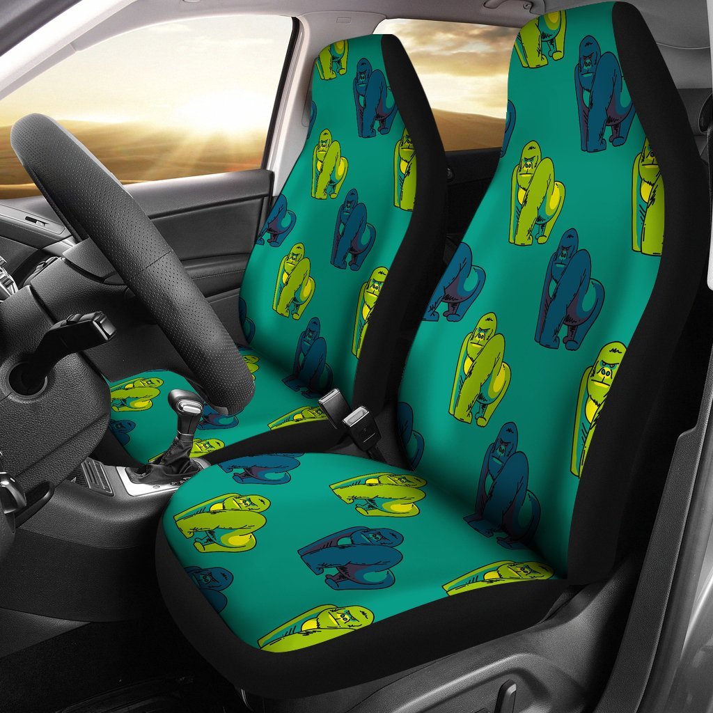 Gorilla Print Pattern Universal Fit Car Seat Covers-grizzshop